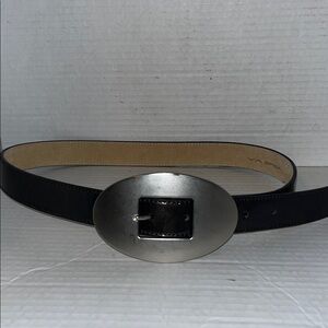 VTG Via Spiga Leather Belt silver buckle Small VS1325